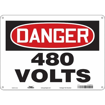 Safety Sign, 10 in Height, 14 in Width, Polyethylene, Horizontal Rectangle, English, 479W57 MPN:479W57