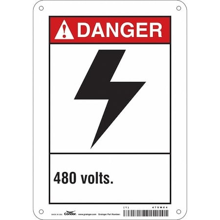 Safety Sign, 10 in Height, 7 in Width, Polyethylene, Horizontal Rectangle, English, 479W64 MPN:479W64