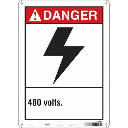 Safety Sign, 14 in Height, 10 in Width, Polyethylene, Vertical Rectangle, English, 479W65 MPN:479W65