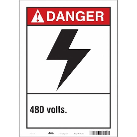 Safety Sign, 14 in Height, 10 in Width, Vinyl, Vertical Rectangle, English, 479W67 MPN:479W67