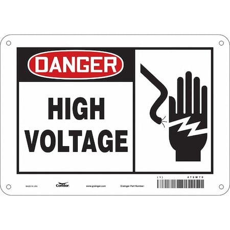 Safety Sign, 7 in Height, 10 in Width, Polyethylene, Vertical Rectangle, English, 479W70 MPN:479W70