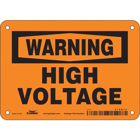 Safety Sign, 5 in Height, 7 in Width, Vinyl, Horizontal Rectangle, English, 479W79 MPN:479W79
