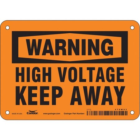 Safety Sign, 5 in Height, 7 in Width, Vinyl, Horizontal Rectangle, English, 479W93 MPN:479W93