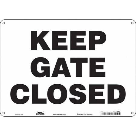 KEEP GATE CLOSED, 14 in W x 10 in H, Horizontal Rectangle, Aluminum, 480G45 MPN:480G45