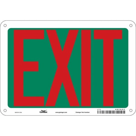 Exit Sign, Aluminum, 10