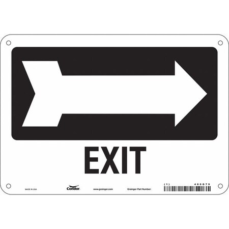 Exit Sign, Aluminum, 10