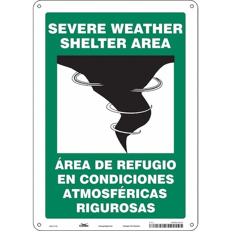 Safety Sign, 14 in Height, 10 in Width, Aluminum, Vertical Rectangle, English, Spanish MPN:480J33