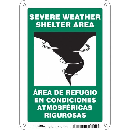 Safety Sign, 10 in Height, 7 in Width, Polyethylene, Horizontal Rectangle, English, Spanish MPN:480J34