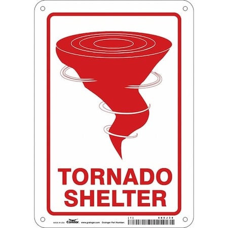 TORNADO SHELTER, 7 in W x 10 in H, Horizontal Rectangle, Aluminum, 480J38 MPN:480J38
