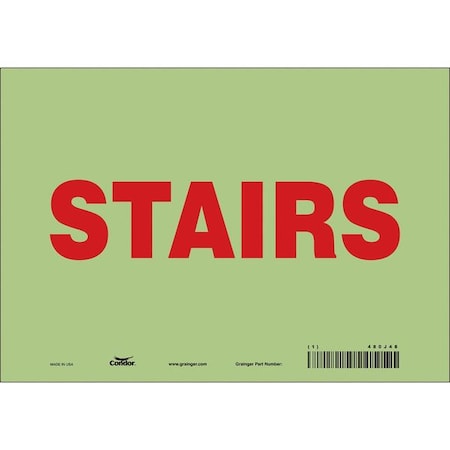 STAIRS, 10 in W x 7 in H, Vertical Rectangle, Glow Vinyl, 480J48 MPN:480J48
