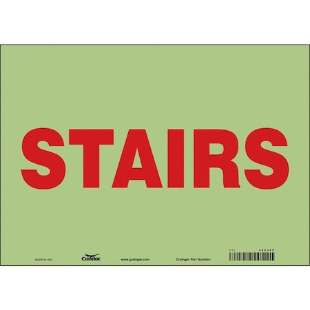 STAIRS, 14 in W x 10 in H, Horizontal Rectangle, Glow Vinyl, 480J49 MPN:480J49