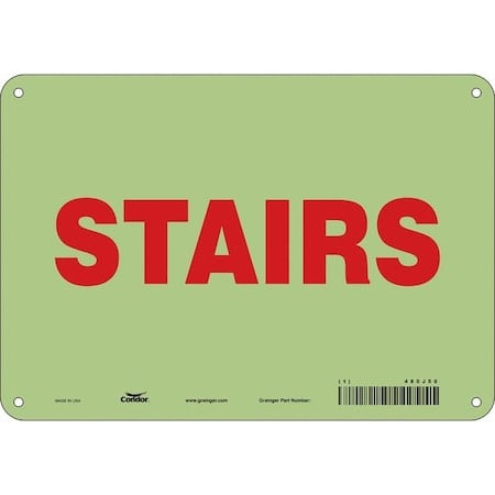STAIRS, 10 in W x 7 in H, Vertical Rectangle, Polyethylene, 480J50 MPN:480J50