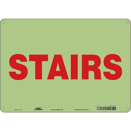 STAIRS, 14 in W x 10 in H, Horizontal Rectangle, Polyethylene, 480J51 MPN:480J51