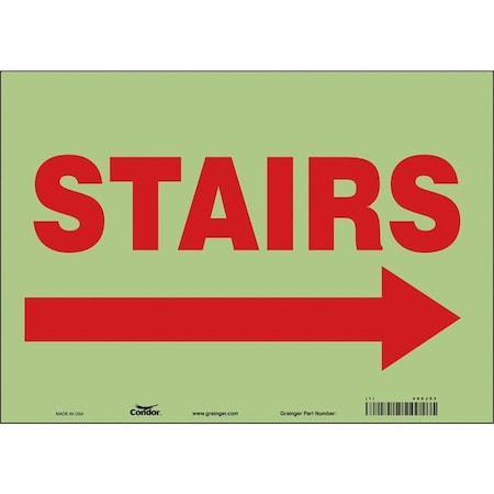 STAIRS, 14 in W x 10 in H, Horizontal Rectangle, Glow Vinyl, 480J53 MPN:480J53