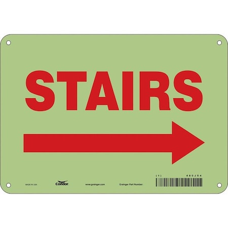 STAIRS, 10 in W x 7 in H, Vertical Rectangle, Polyethylene, 480J54 MPN:480J54