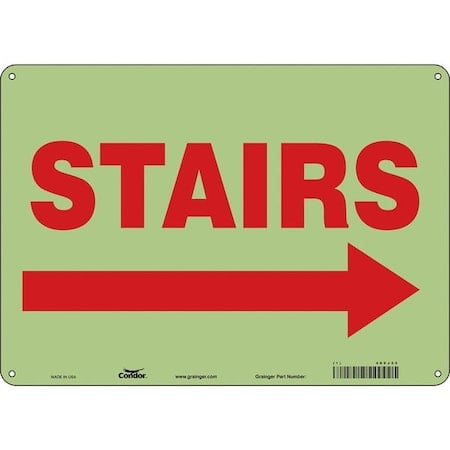 STAIRS, 14 in W x 10 in H, Horizontal Rectangle, Polyethylene, 480J55 MPN:480J55