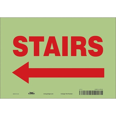 STAIRS, 10 in W x 7 in H, Vertical Rectangle, Glow Vinyl, 480J56 MPN:480J56