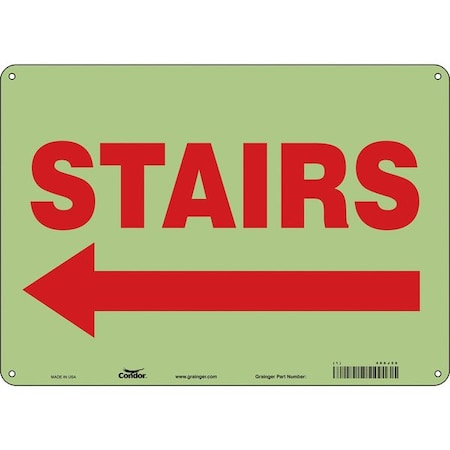 STAIRS, 14 in W x 10 in H, Horizontal Rectangle, Polyethylene, 480J59 MPN:480J59