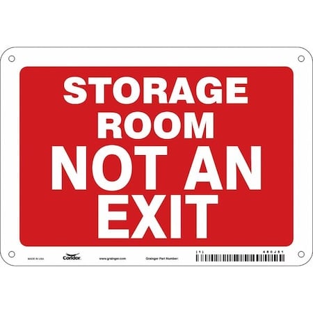 STORAGE ROOM NOT AN EXIT, 10 in W x 7 in H, Vertical Rectangle, Aluminum, 480J81 MPN:480J81
