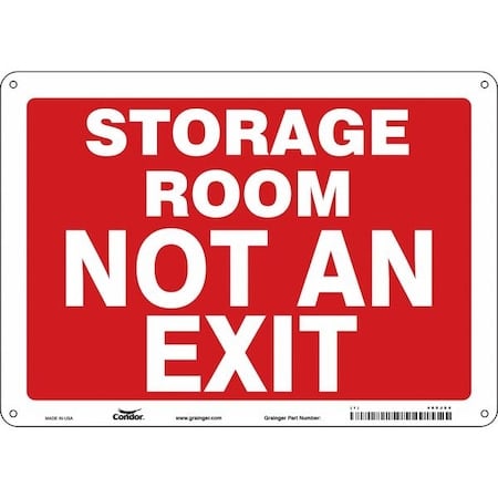 STORAGE ROOM NOT AN EXIT, 14 in W x 10 in H, Horizontal Rectangle, Polyethylene, 480J84 MPN:480J84