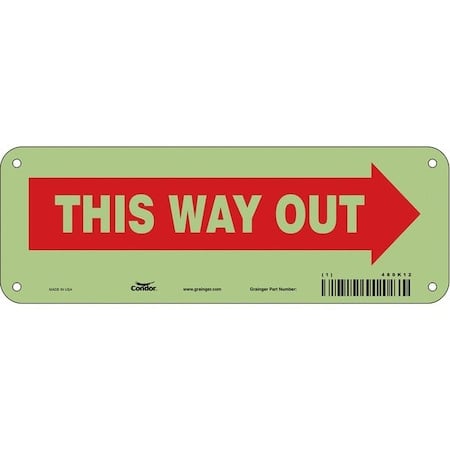 Safety Sign, 3 1/2 in H, 10 in W, Polyethylene, Vertical Rectangle, English, 480K12 MPN:480K12
