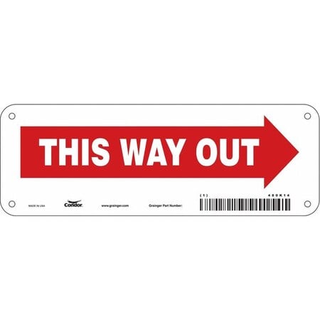 Safety Sign, 3 1/2 in H, 10 in W, Polyethylene, Vertical Rectangle, English, 480K14 MPN:480K14