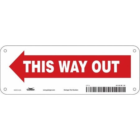 Safety Sign, 3 1/2 in H, 10 in W, Aluminum, Vertical Rectangle, English, 480K18 MPN:480K18