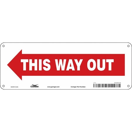 Safety Sign, 5 in H, 14 in W, Polyethylene, Vertical Rectangle, English, 480K25 MPN:480K25