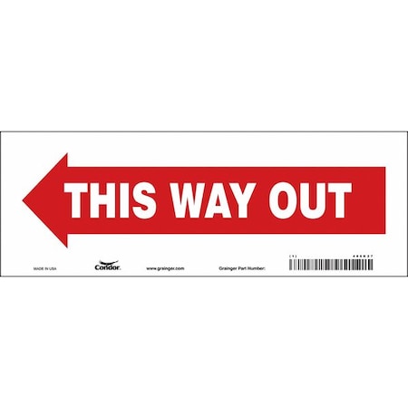 Safety Sign, 5 in H, 14 in W, Vinyl, Vertical Rectangle, English, 480K27 MPN:480K27