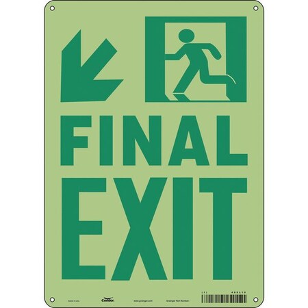 Exit Sign, Aluminum, 10