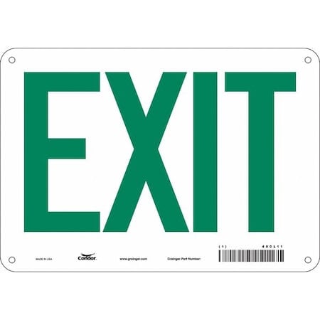 Exit Sign, Aluminum, 10