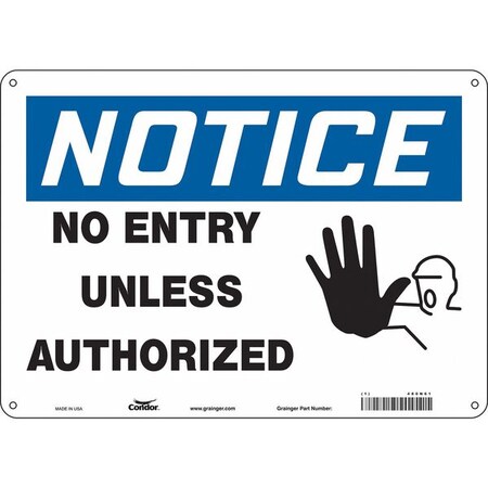 Safety Sign, 10 in Height, 14 in Width, Aluminum, Horizontal Rectangle, English, 480N61 MPN:480N61