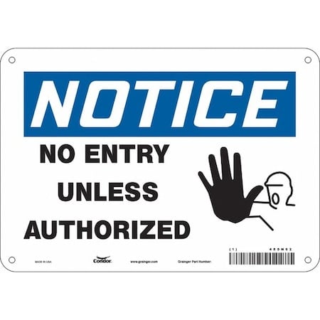 Safety Sign, 7 in Height, 10 in Width, Polyethylene, Vertical Rectangle, English, 480N62 MPN:480N62
