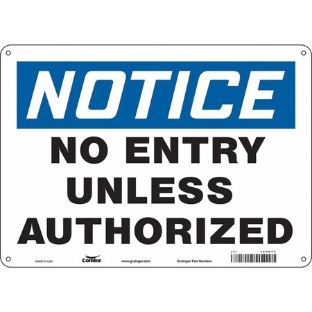 Safety Sign, 10 in Height, 14 in Width, Polyethylene, Horizontal Rectangle, English, 480N70 MPN:480N70