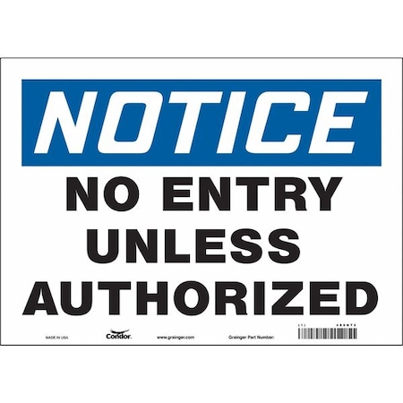 Safety Sign, 10 in Height, 14 in Width, Vinyl, Horizontal Rectangle, English, 480N72 MPN:480N72