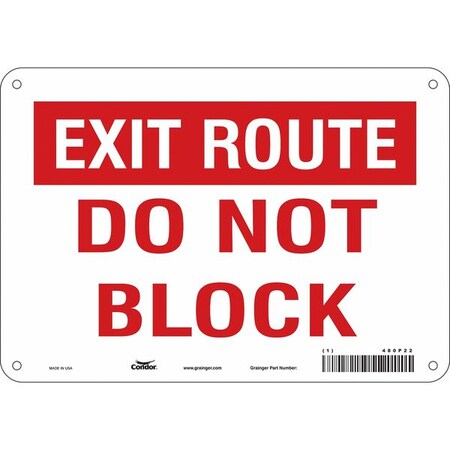 DO NOT BLOCK, 10 in W x 7 in H, Vertical Rectangle, Polyethylene, 480P22 MPN:480P22