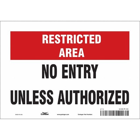 Safety Sign, 7 in Height, 10 in Width, Vinyl, Vertical Rectangle, English, 480P36 MPN:480P36