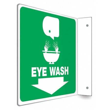 EYE WASH, 8 in W x 8 in H, L-Shape Projection, PETG, 480W31 MPN:480W31
