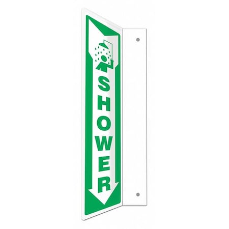 SHOWER, 4 in W x 18 in H, L-Shape Projection, PETG, 480W37 MPN:480W37