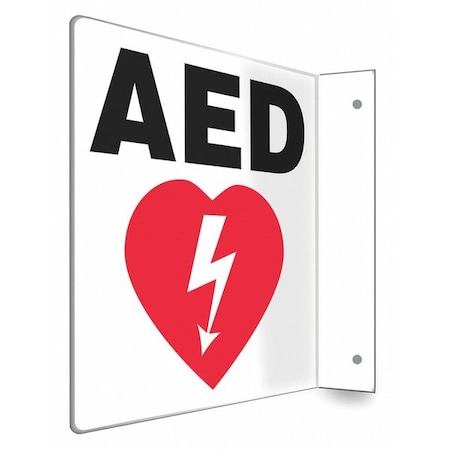 AED, 8 in W x 8 in H, L-Shape Projection, PETG, 480W40 MPN:480W40