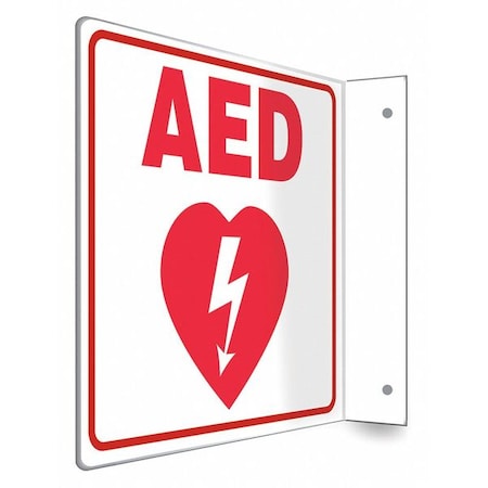 AED, 8 in W x 8 in H, L-Shape Projection, PETG, 480W45 MPN:480W45