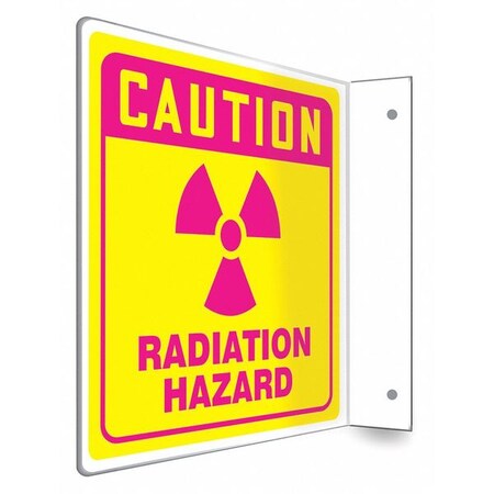 Radiation & Laser Sign, 8 in H x 8 in W, PETG, L-Shape Projection MPN:480W66