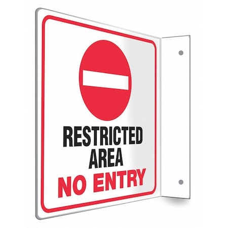 High Visibility Safety Sign, 8 in H, 8 in W, PETG, L-Shape Projection, English, 480W68 MPN:480W68