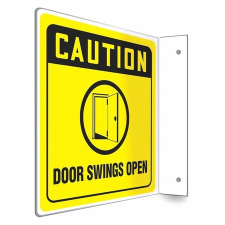 DOOR SWINGS OPEN, 8 in W x 8 in H, L-Shape Projection, PETG, 480W69 MPN:480W69