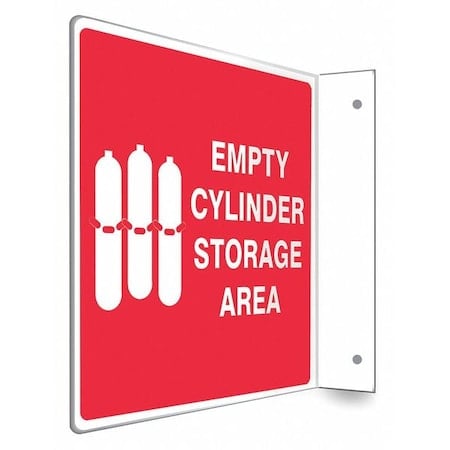High Visibility Safety Sign, 8 in H, 8 in W, PETG, L-Shape Projection, English, 480W87 MPN:480W87
