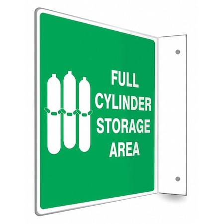 High Visibility Safety Sign, 8 in H, 8 in W, PETG, L-Shape Projection, English, 480W88 MPN:480W88