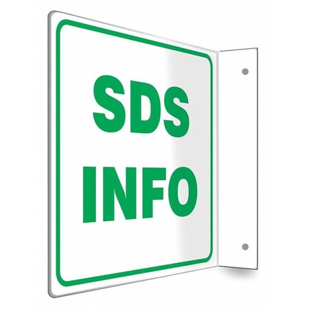 High Visibility Safety Sign, 8 in Height, 8 in Width, PETG, L-Shape Projection, English MPN:480W91
