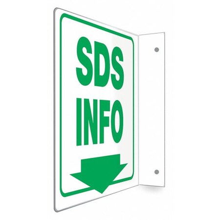 High Visibility Safety Sign, 12 in Height, 9 in Width, PETG, L-Shape Projection, English MPN:480W93
