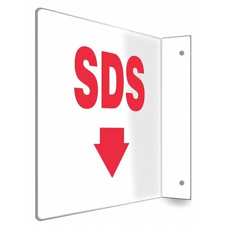 High Visibility Safety Sign, 8 in Height, 12 in Width, PETG, L-Shape Projection, English MPN:480W95