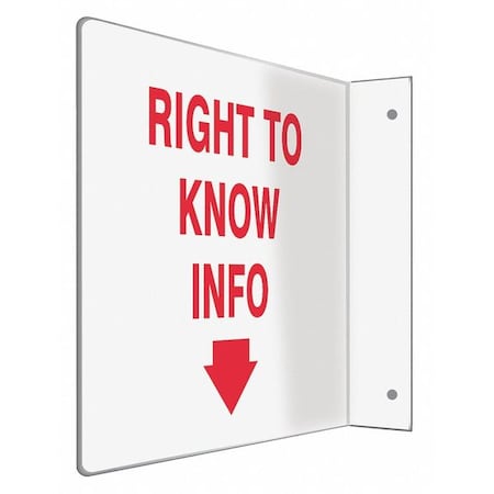 High Visibility Safety Sign, 8 in Height, 12 in Width, L-Shaped MPN:480W98